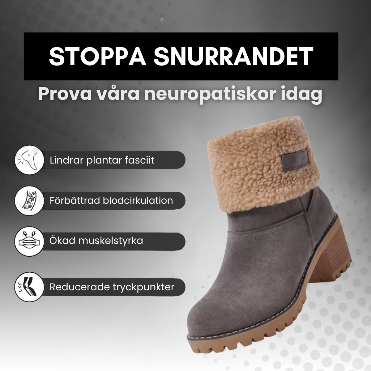 FurReal - Pelsforede Vinterstøvler med Firkantede Hæler